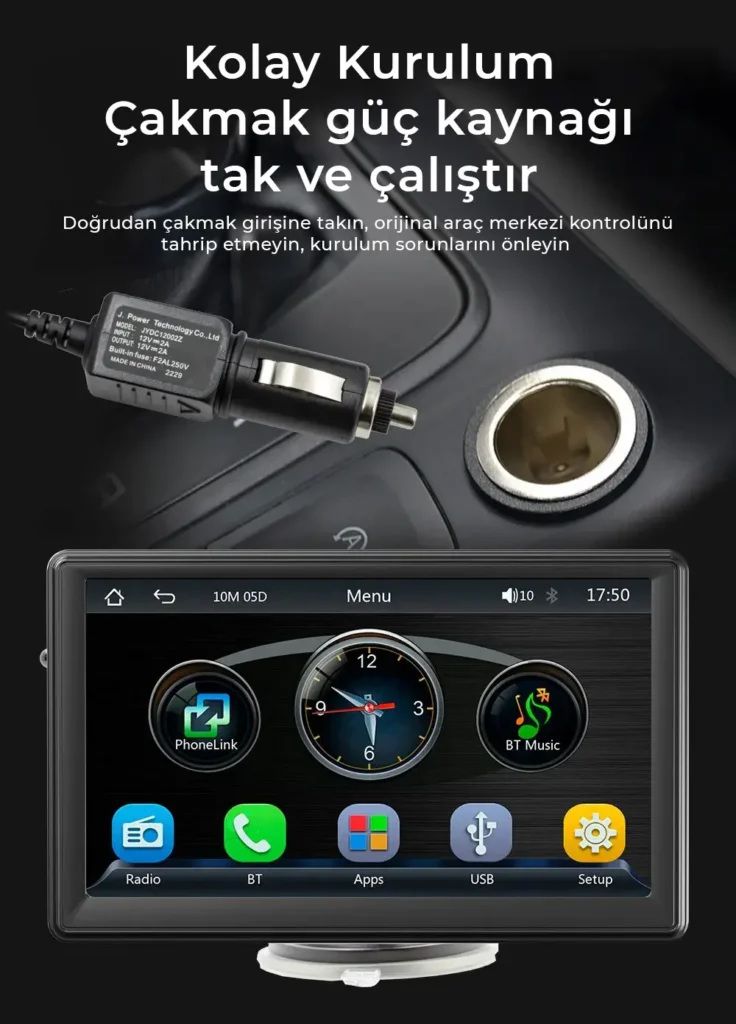 7 inç Taşınabilir Kablosuz CarPlay ve Android Auto 7 inç Taşınabilir Kablosuz CarPlay ve Android Auto
